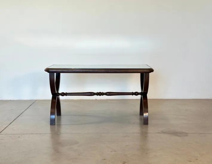 Pamono Wooden and Mirror Coffee Tables, 1960s, Set of 2
