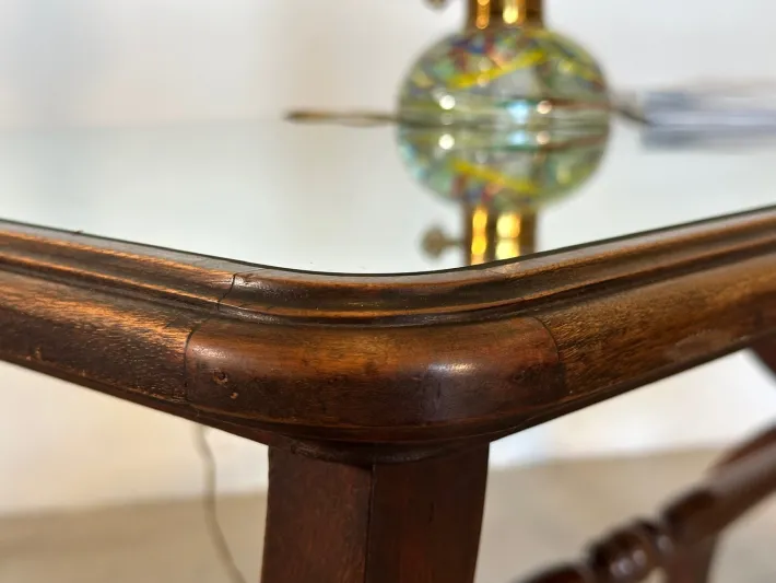 Pamono Wooden and Mirror Coffee Tables, 1960s, Set of 2