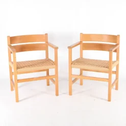 Pamono Wooden and Rope Armchairs, 1970s, Set of 2