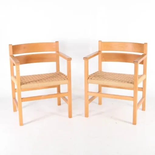Pamono Wooden and Rope Armchairs, 1970s, Set of 2