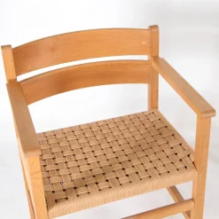 Pamono Wooden and Rope Armchairs, 1970s, Set of 2