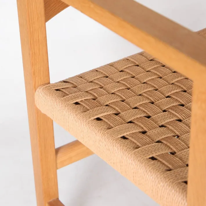 Pamono Wooden and Rope Armchairs, 1970s, Set of 2