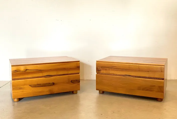 Pamono Wooden Bedside Tables by Mario Marenco for Mobilgirgi, 1980s, Set of 2 Clearance