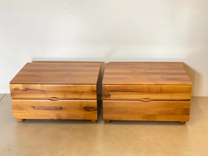 Pamono Wooden Bedside Tables by Mario Marenco for Mobilgirgi, 1980s, Set of 2 Clearance