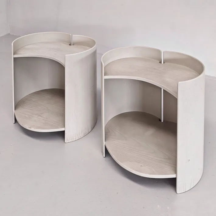 Pamono Wooden Bedside Tables by K. Takahama for Gavina, 1960s, Set of 2 Sale
