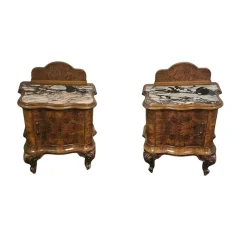 Pamono Wooden Bedside Tables, 1890s, Set of 2 New