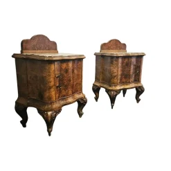 Pamono Wooden Bedside Tables, 1890s, Set of 2 New