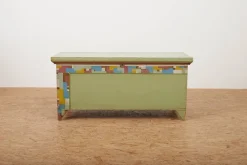 Pamono Wooden Chest with Geometric Painting Online
