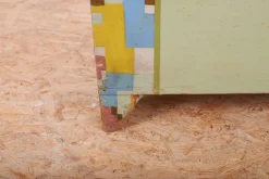 Pamono Wooden Chest with Geometric Painting Online