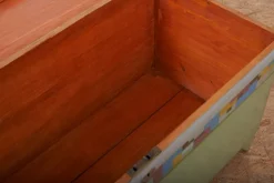 Pamono Wooden Chest with Geometric Painting Online