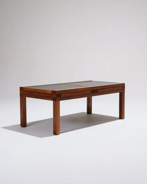 Pamono Wooden Coffee Table by Bernard Vuarnesson, 1970s