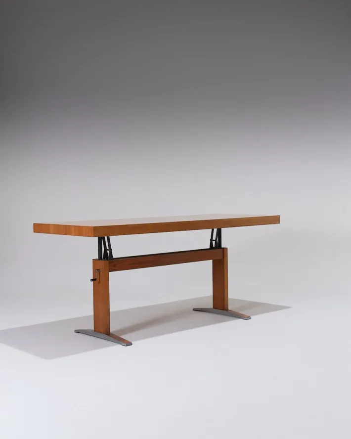 Pamono Wooden Height-Adjustable Dining Table, 1970s Outlet