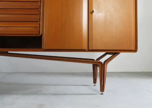 Pamono Wooden Sideboard with Doors and Drawers from Galleria Mobili Darte, Italy, 1950s Discount