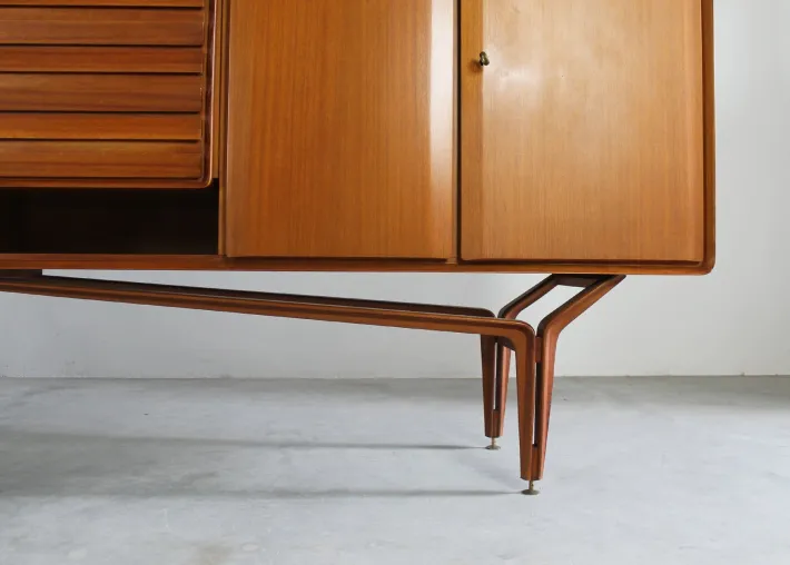 Pamono Wooden Sideboard with Doors and Drawers from Galleria Mobili Darte, Italy, 1950s Discount