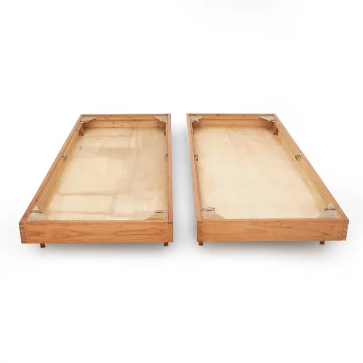 Pamono Wooden Single Bed, 1950s Clearance