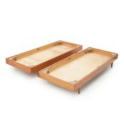 Pamono Wooden Single Bed, 1950s Clearance