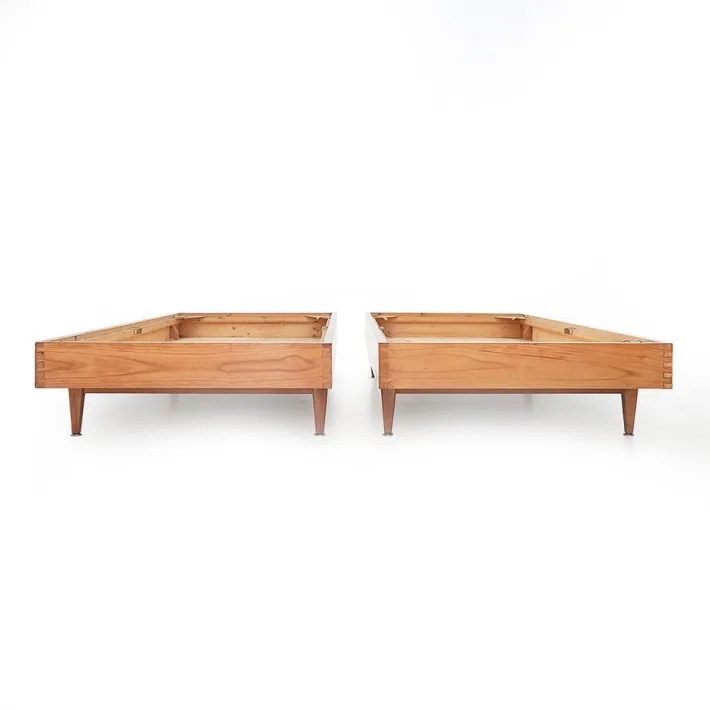 Pamono Wooden Single Bed, 1950s Clearance