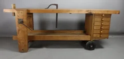 Pamono Wooden Workbench on Castors Sale