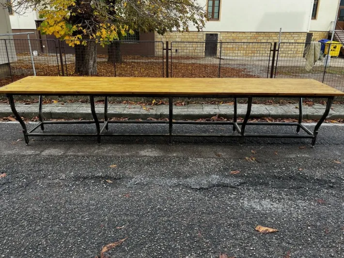 Pamono Worktable in Iron & Spruce Clearance