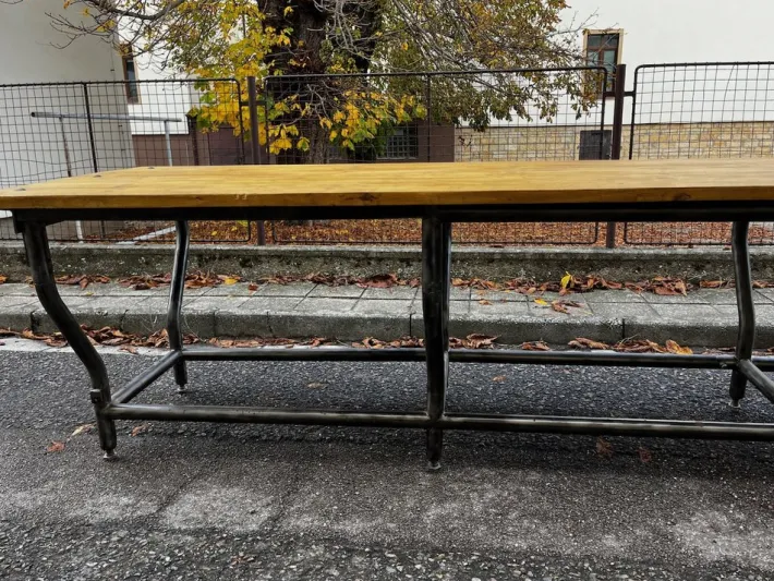 Pamono Worktable in Iron & Spruce Clearance