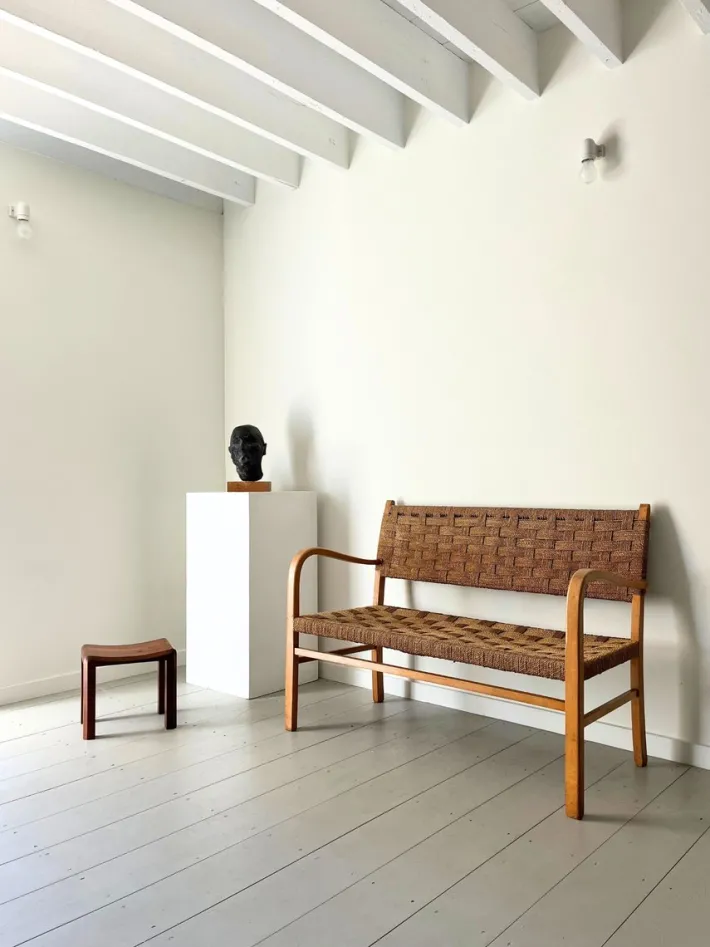 Pamono Woven Bentwood Bench by Axel Larsson for Bodafors, 1940 Discount
