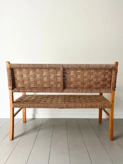 Pamono Woven Bentwood Bench by Axel Larsson for Bodafors, 1940 Discount