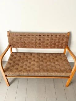 Pamono Woven Bentwood Bench by Axel Larsson for Bodafors, 1940 Discount