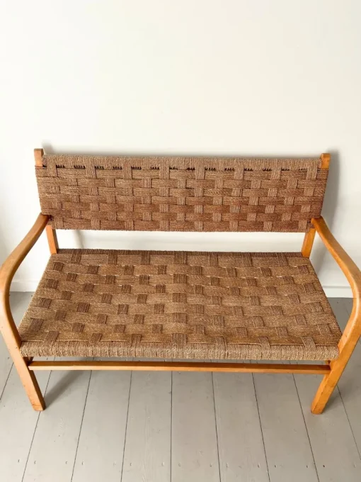 Pamono Woven Bentwood Bench by Axel Larsson for Bodafors, 1940 Discount