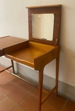 Pamono Writing Desk with Folding Mirror and Drawer attributed to Giò Ponti, Italy, 1950s New