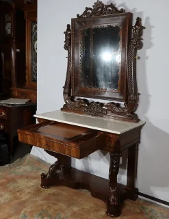 Pamono Writing Dresser or Desk in Mahogany, Early 19th Century New