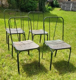 Pamono Wrought Iron Chairs, Jardin Du Luxembourg, 1950s, Set of 4 Clearance