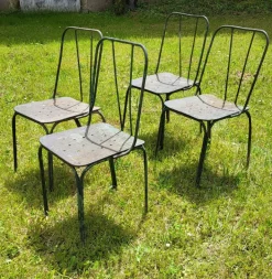 Pamono Wrought Iron Chairs, Jardin Du Luxembourg, 1950s, Set of 4 Clearance
