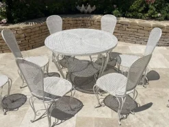 Pamono Wrought Iron Garden Seating, Set of 9 New