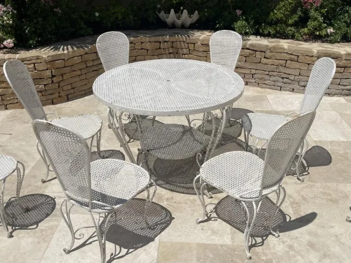 Pamono Wrought Iron Garden Seating, Set of 9 New