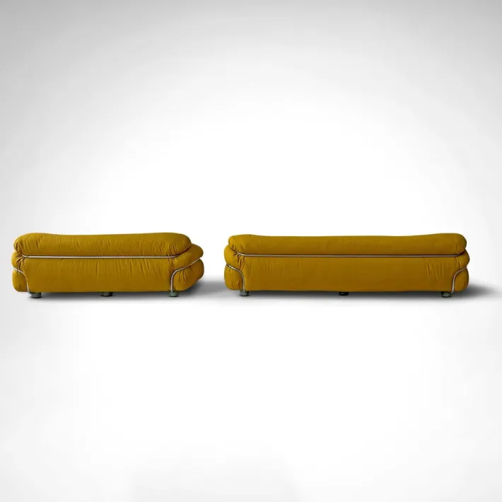Pamono Yellow Bouclé Sesann Sofas by Gianfranco Frattini for Cassina, 1970s, Set of 2 Hot