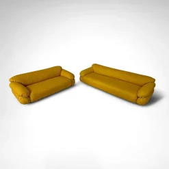 Pamono Yellow Bouclé Sesann Sofas by Gianfranco Frattini for Cassina, 1970s, Set of 2 Hot