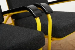 Pamono Yellow Tubular Steel Armchairs with Black Bakelite Armrests and Feet and Kvadrat Upholstery from Embru, 1934, Set of 2 Discount